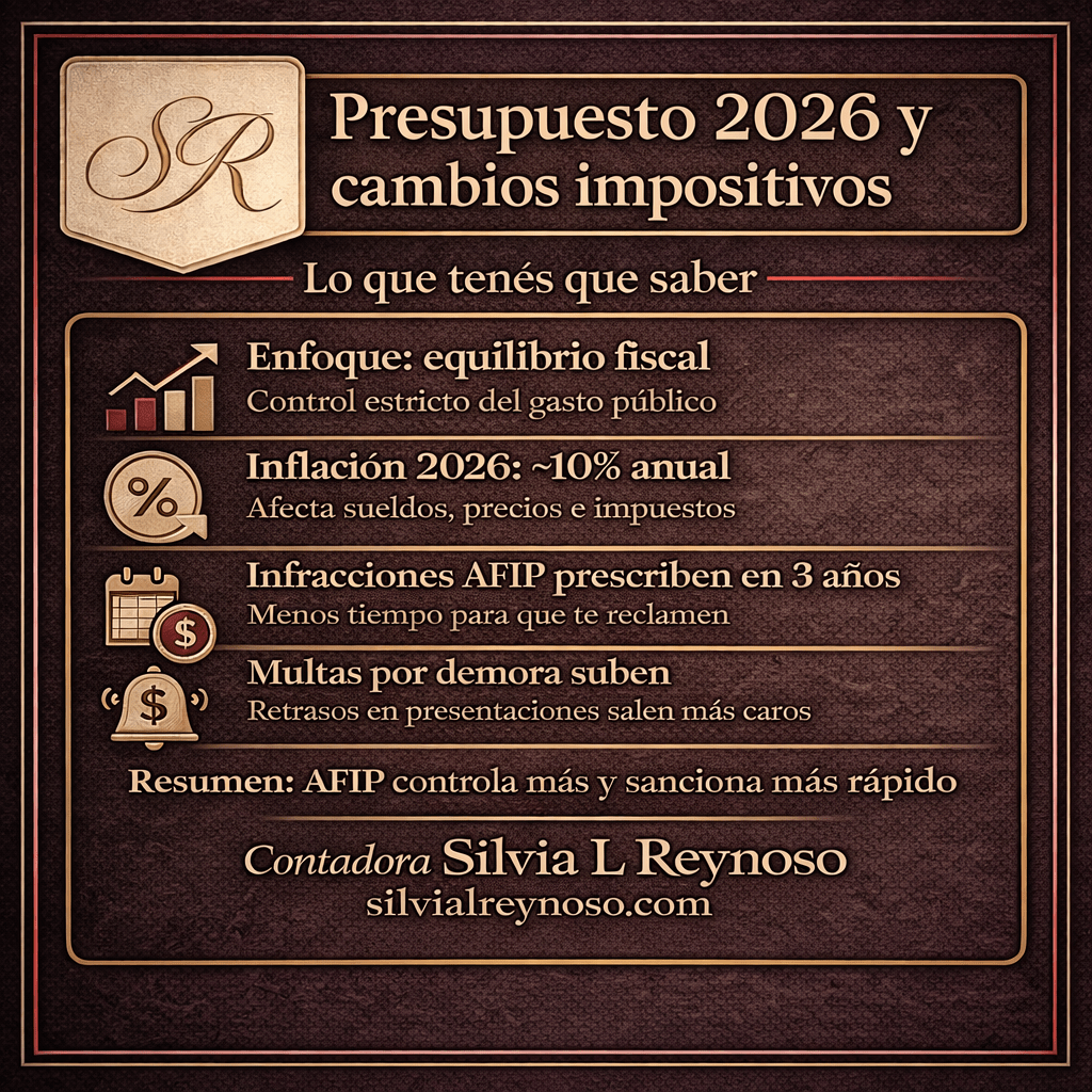 Presupuesto 2026 y cambios impositivos: lo que tenés que&nbsp;saber.